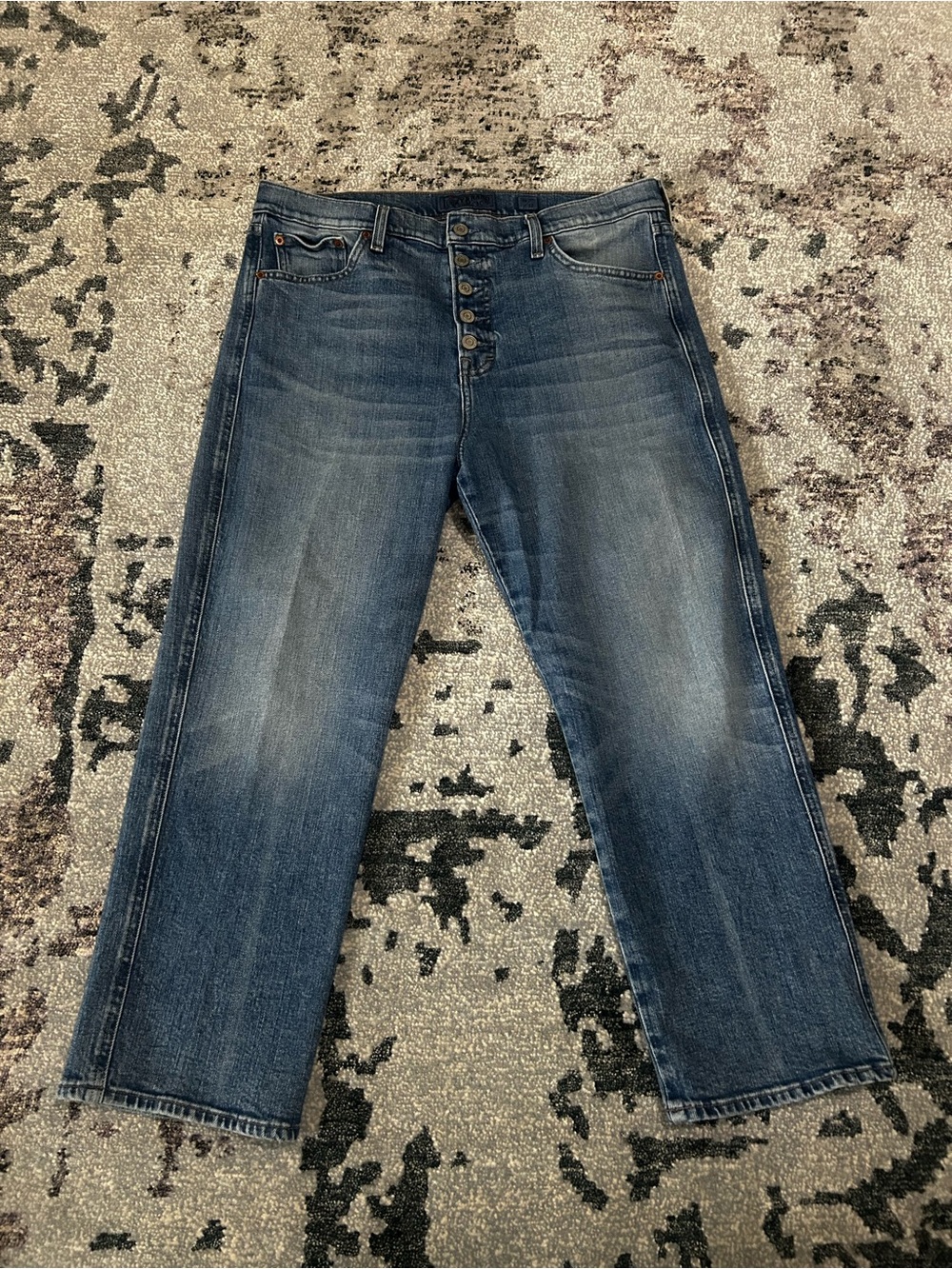 Women’s Cropped Lucky Brand button fly Straight-Leg Denim Jeans